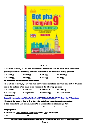 Bộ đề thi Tiếng Anh vào Lớp 10 - Bùi Văn Vịnh